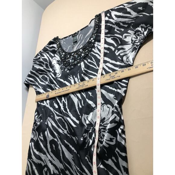 Bisou Bisou Dress 6 Batwing Sleeve Boho Vacation Embellished Boxy Neck Pullover - Picture 7 of 8